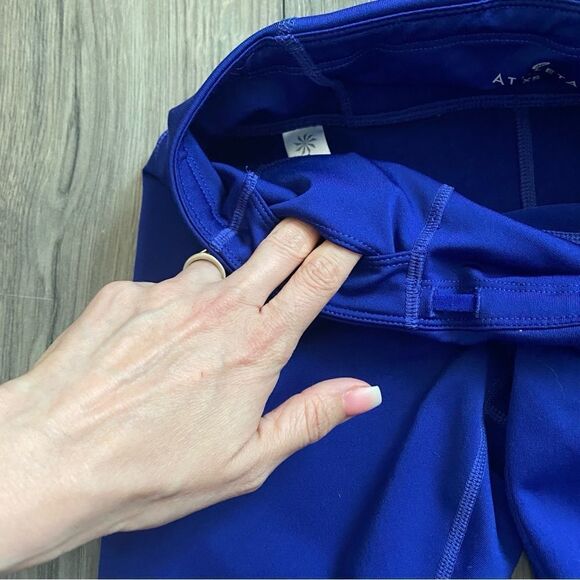 Athleta Leggings Royal Blue Capri XS Workout Athleisure Yoga - Picture 4 of 12
